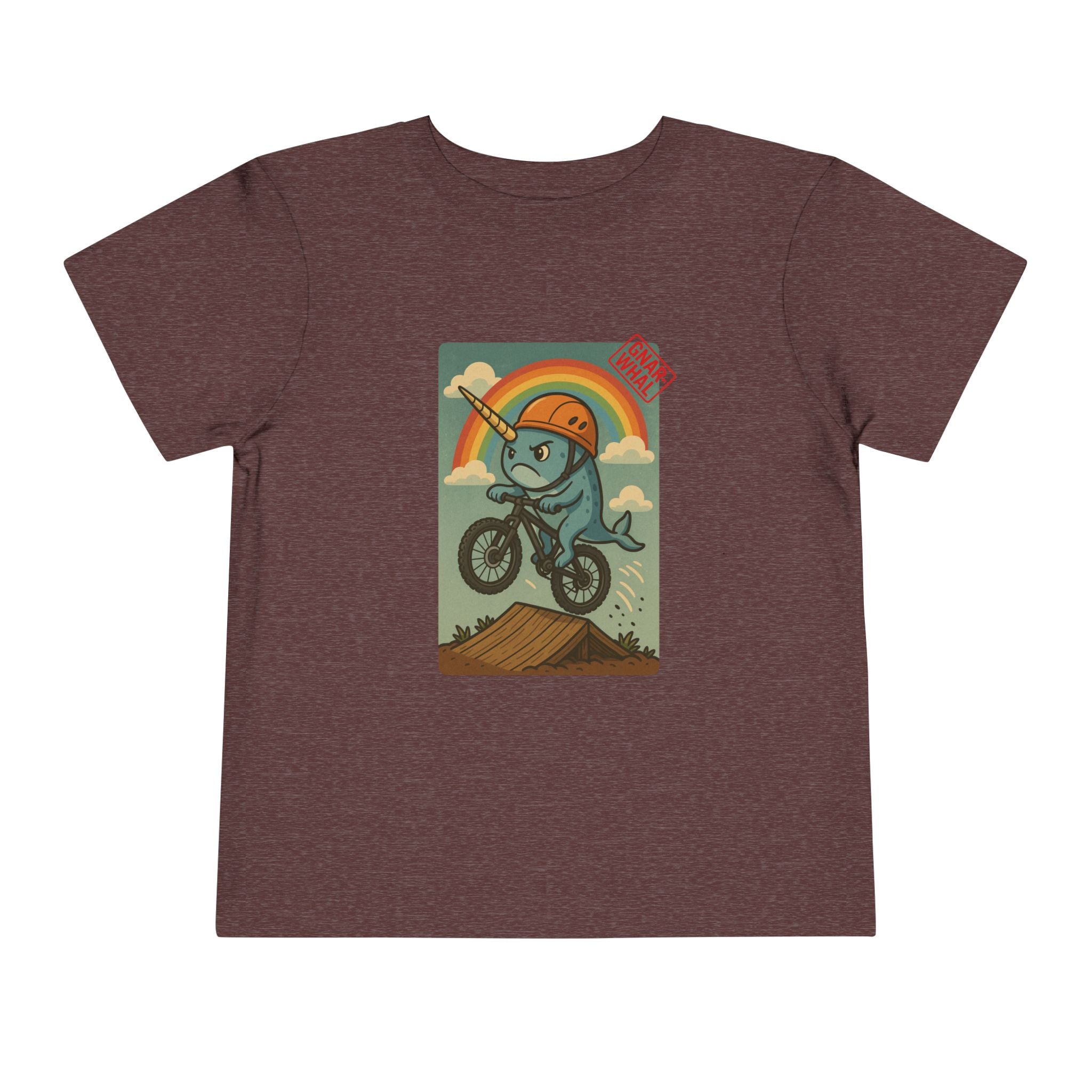 Gnar-Whal Mountain Biking Toddler Short Sleeve Tee
