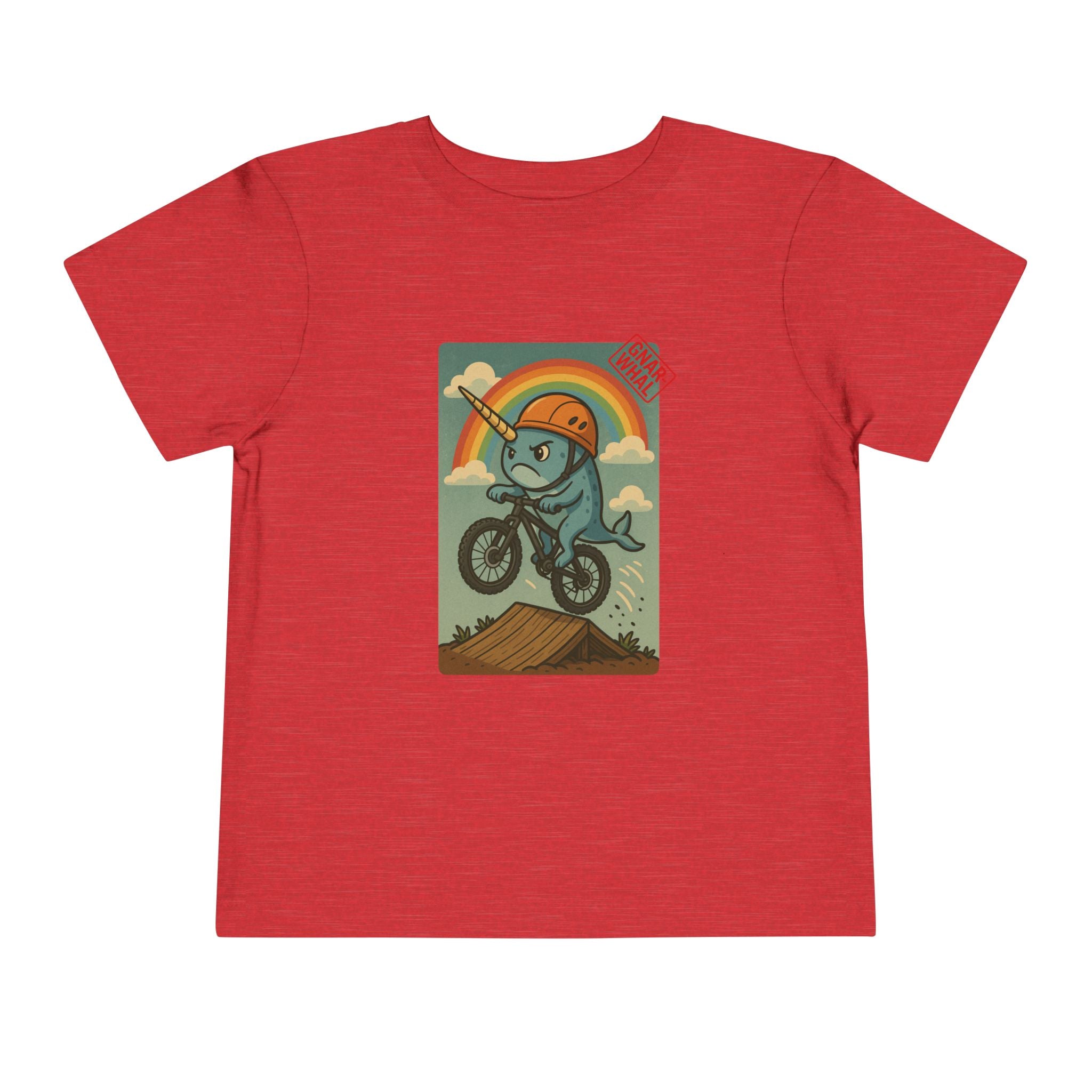 Gnar-Whal Mountain Biking Toddler Short Sleeve Tee
