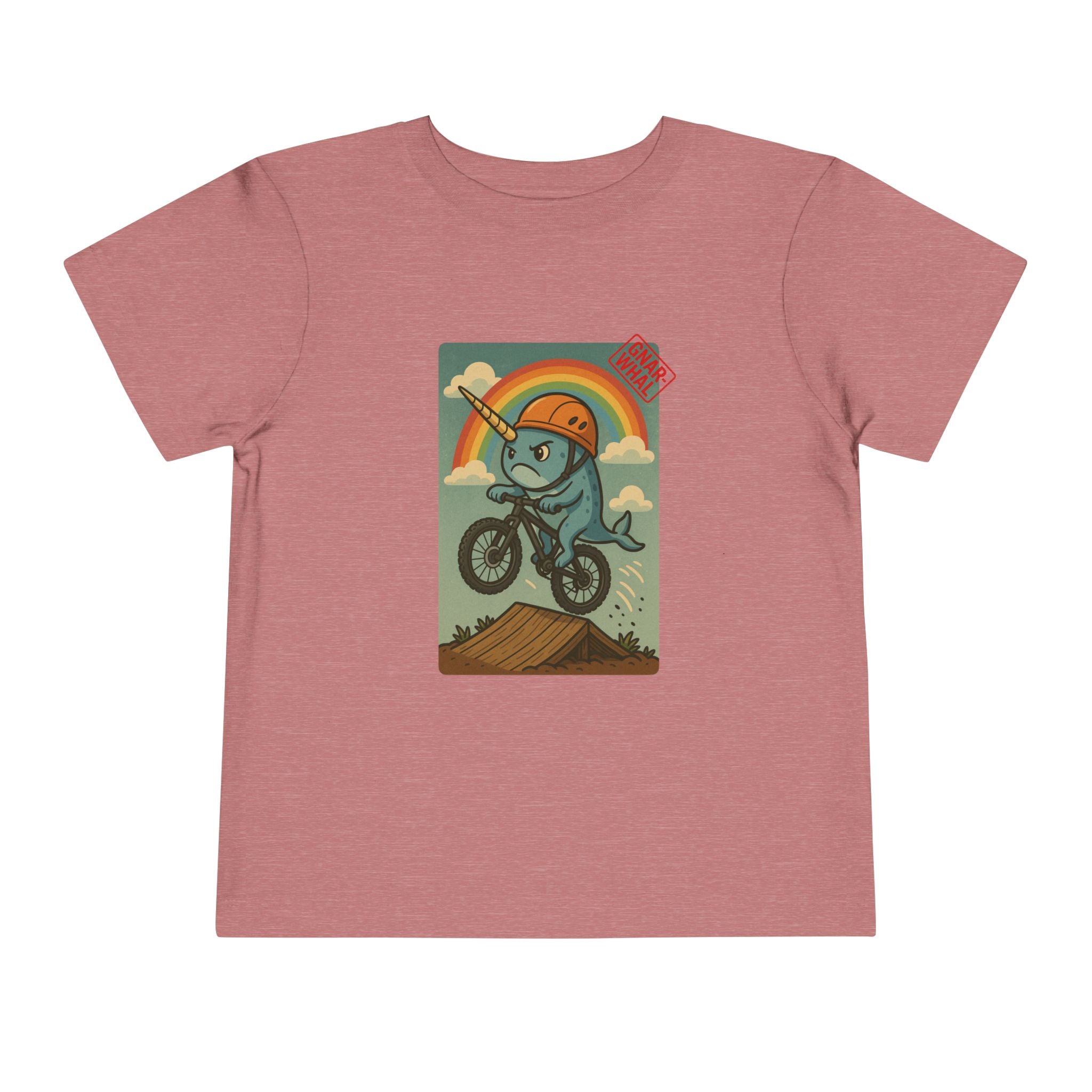 Gnar-Whal Mountain Biking Toddler Short Sleeve Tee