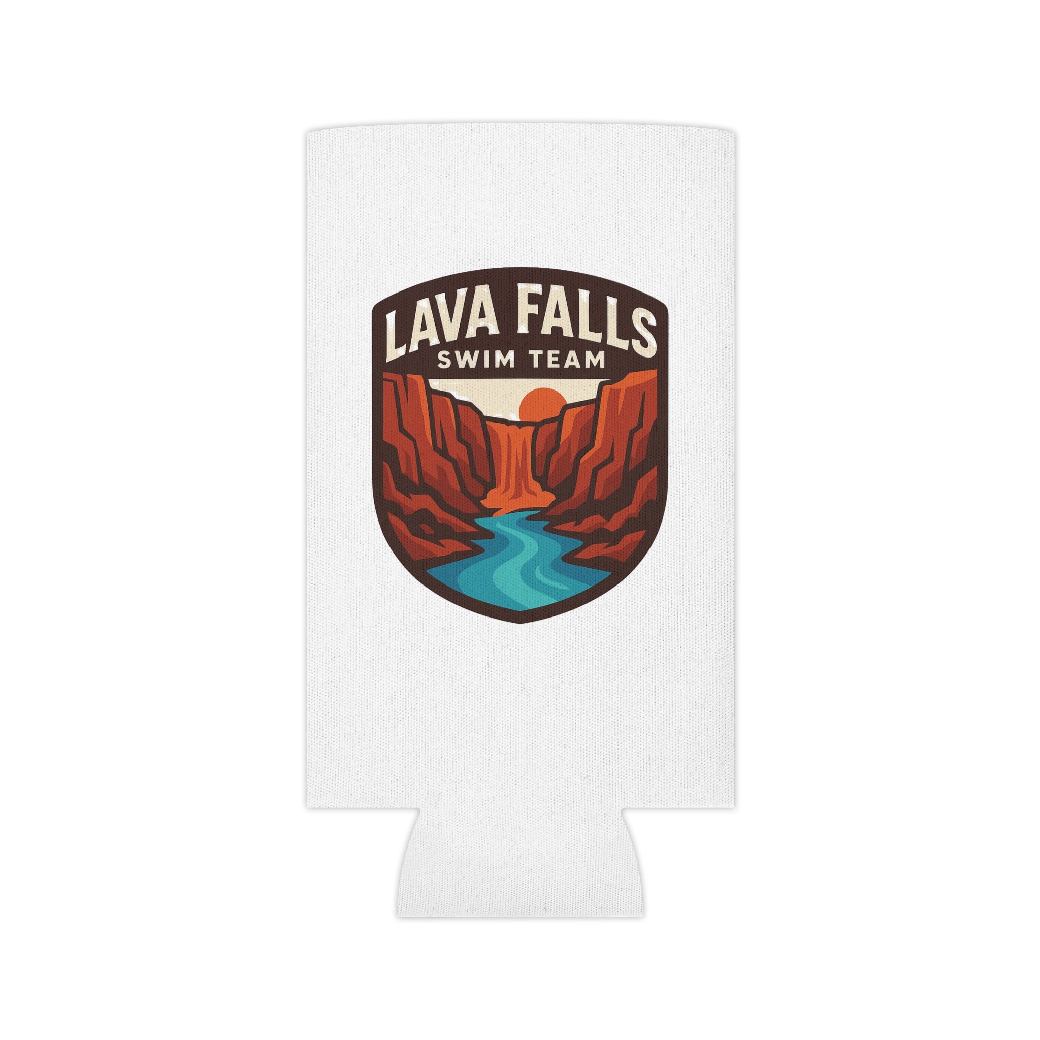 Lava Falls Swim Team Can Cooler, Retro Beverage Holder, Summer Party Accessory, Poolside Fun Gift, Adventure Drink Sleeve