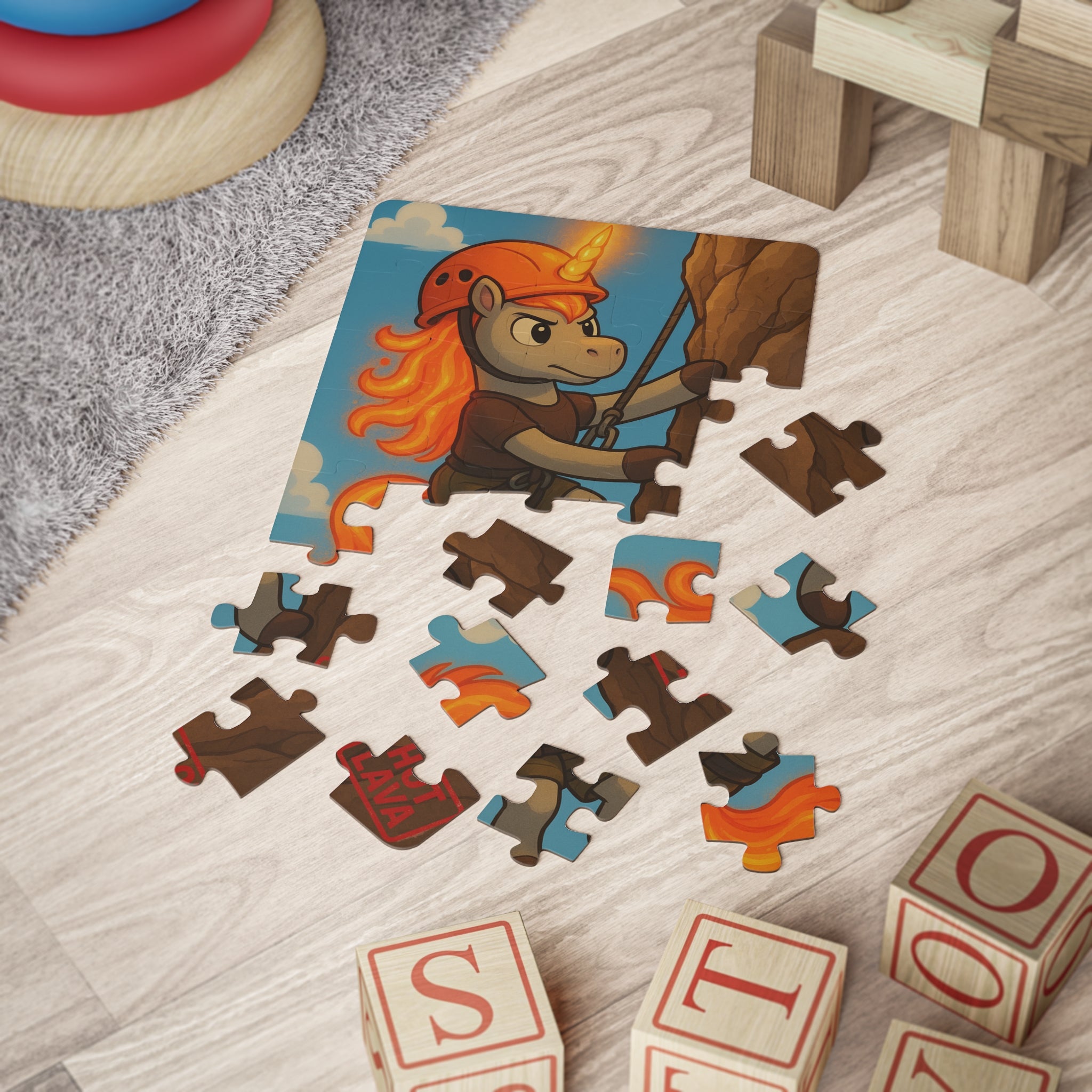 Hot Lava the Unicorn Rock Climbing Puzzle for Kids, 30-Piece Playtime Fun, Unicorn Themed Gift, Educational Toy, Engaging Activity