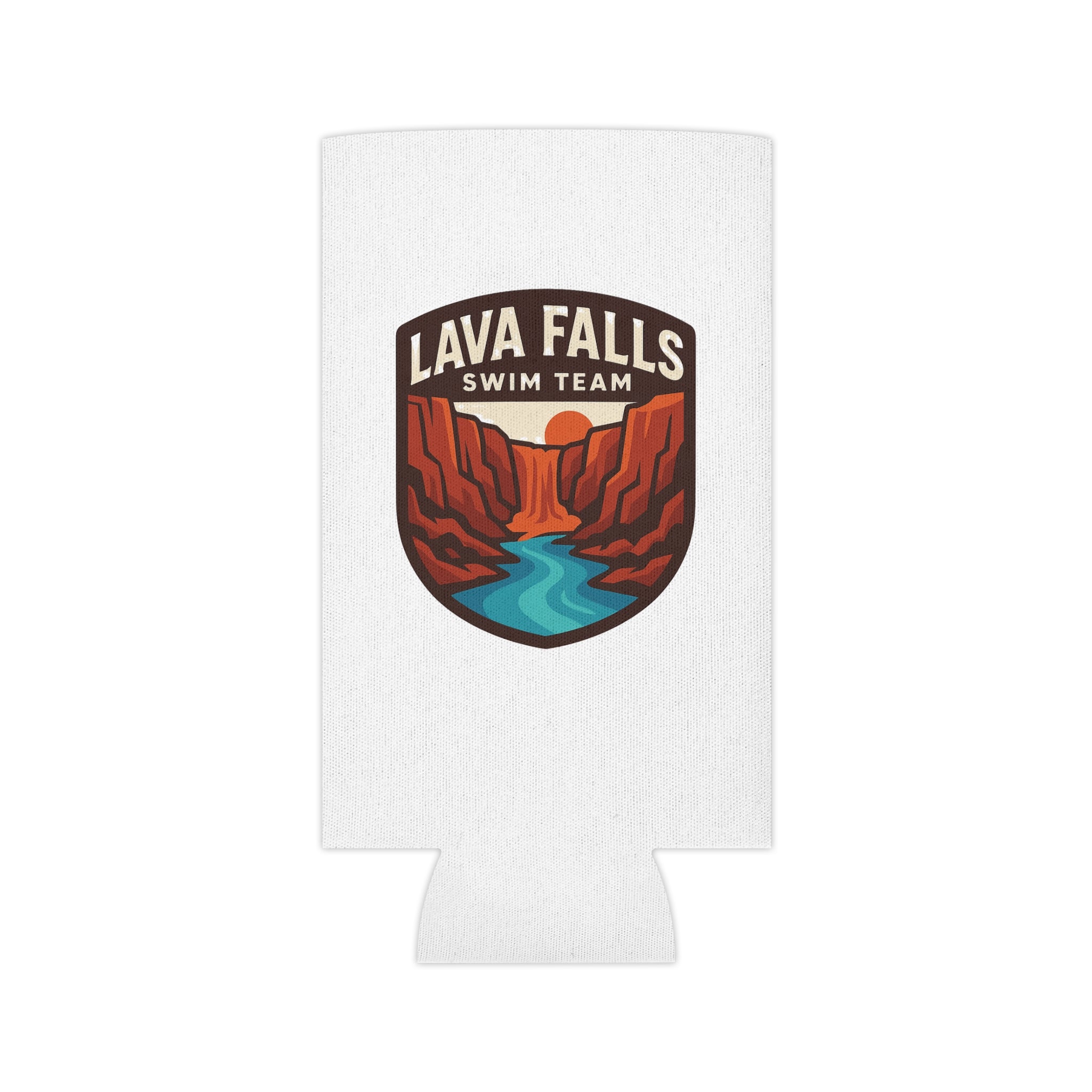 Lava Falls Swim Team Can Cooler, Retro Beverage Holder, Summer Party Accessory, Poolside Fun Gift, Adventure Drink Sleeve