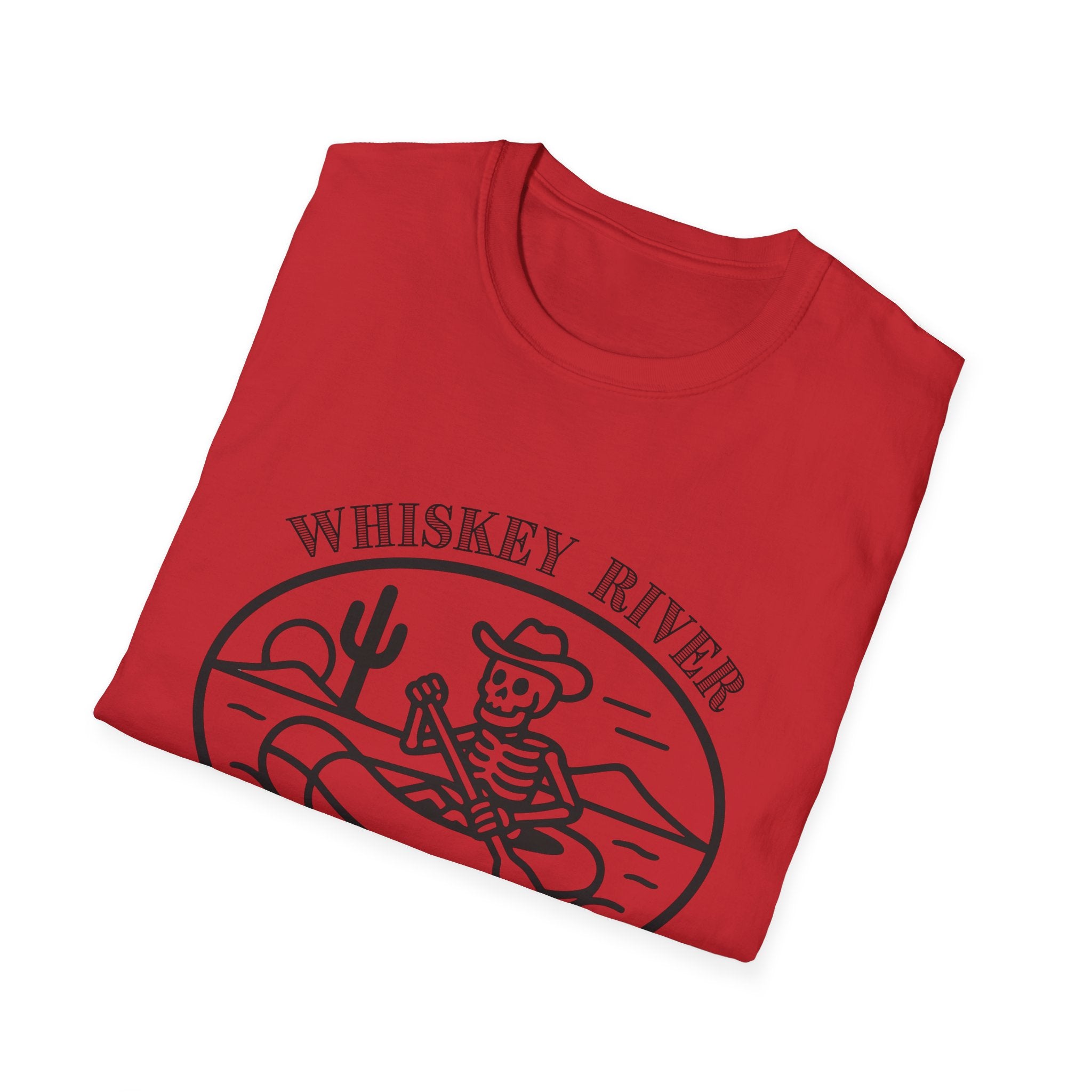 Whiskey River Skeleton Paddling T-Shirt | Western Canoe Graphic