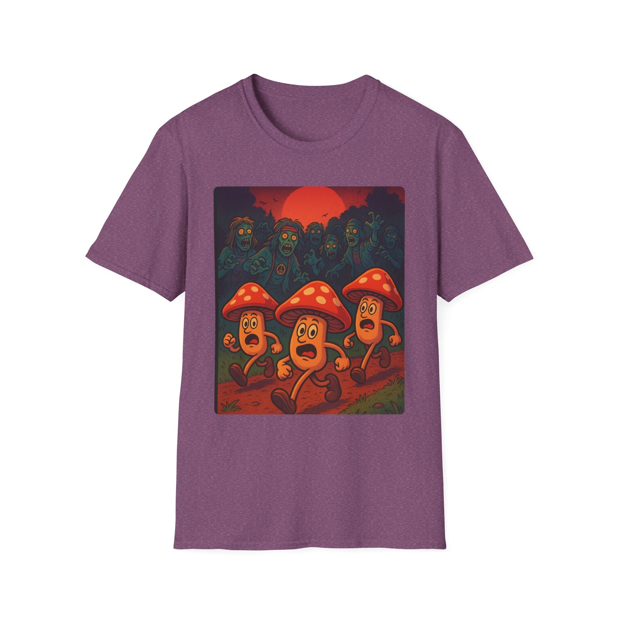Shrooms Chased by Hippie Zombies!  Unisex Softstyle T-Shirt