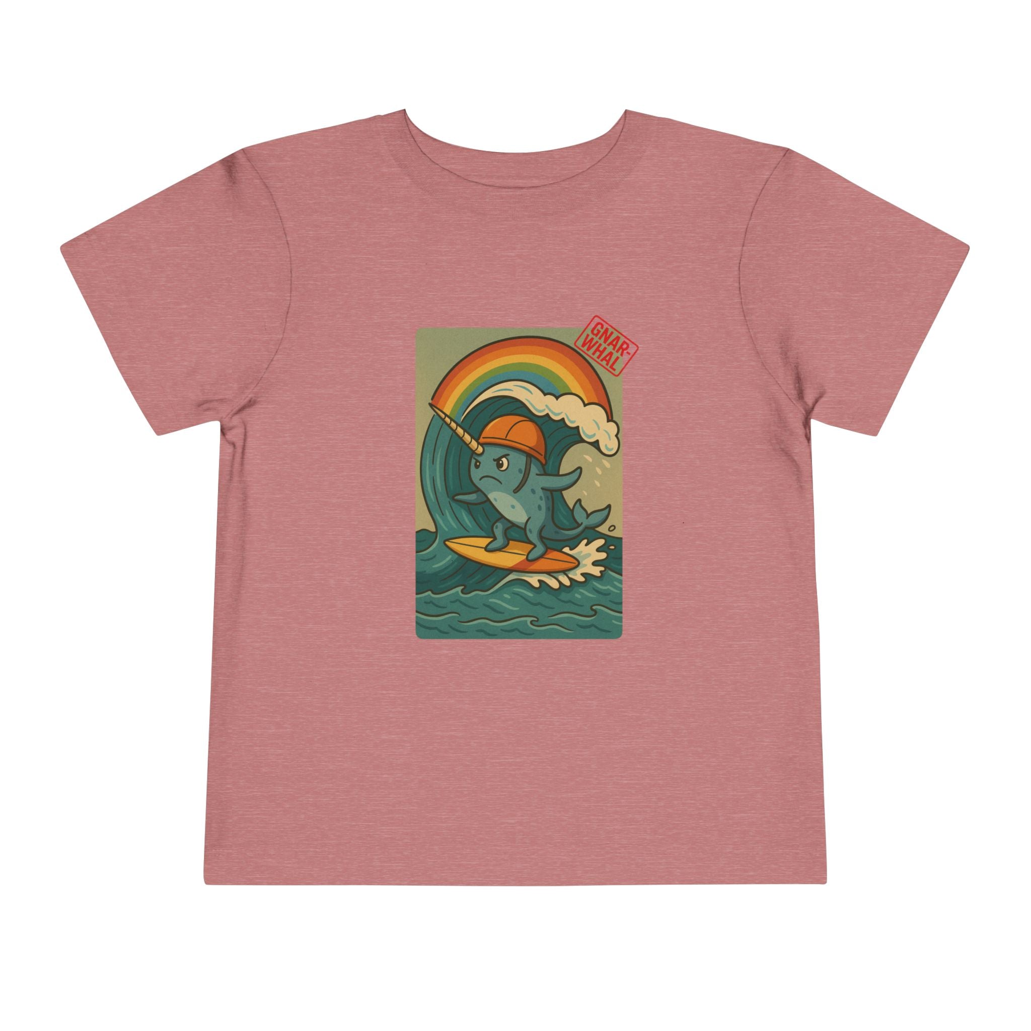 Gnar-Whal Surfing Toddler Short Sleeve Tee