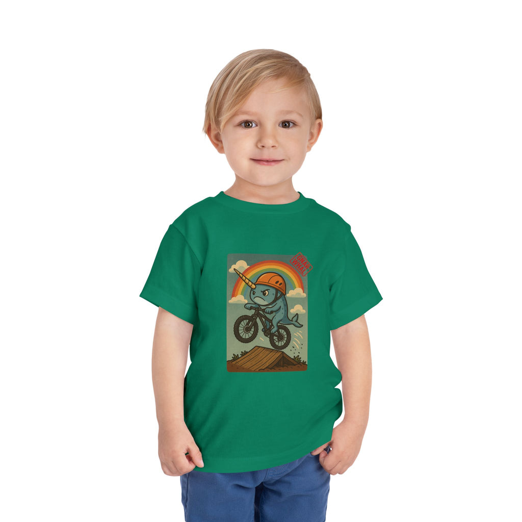 Gnar-Whal Mountain Biking Toddler Short Sleeve Tee