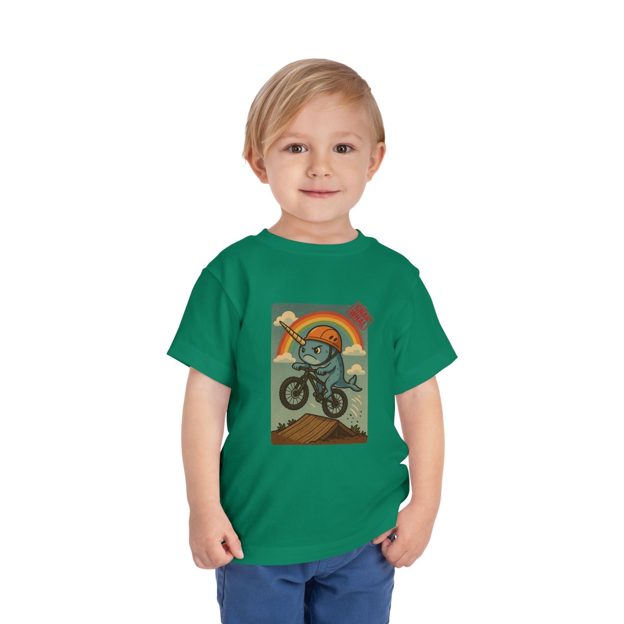 Gnar-Whal Mountain Biking Toddler Short Sleeve Tee
