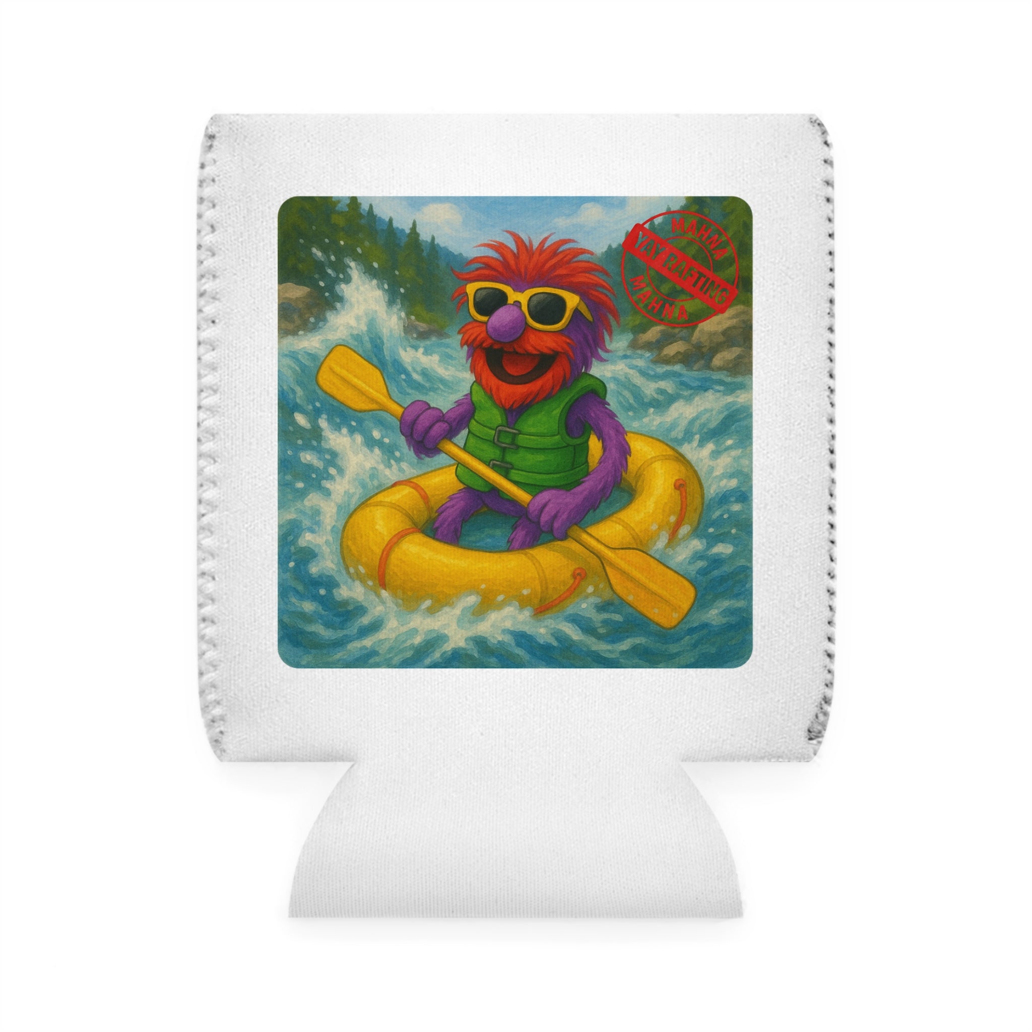 Fun Rafting Can Cooler Sleeve, Summer Drink Insulator, Outdoor Party Accessory, Camping Gift, Eco-Friendly Beverage Holder