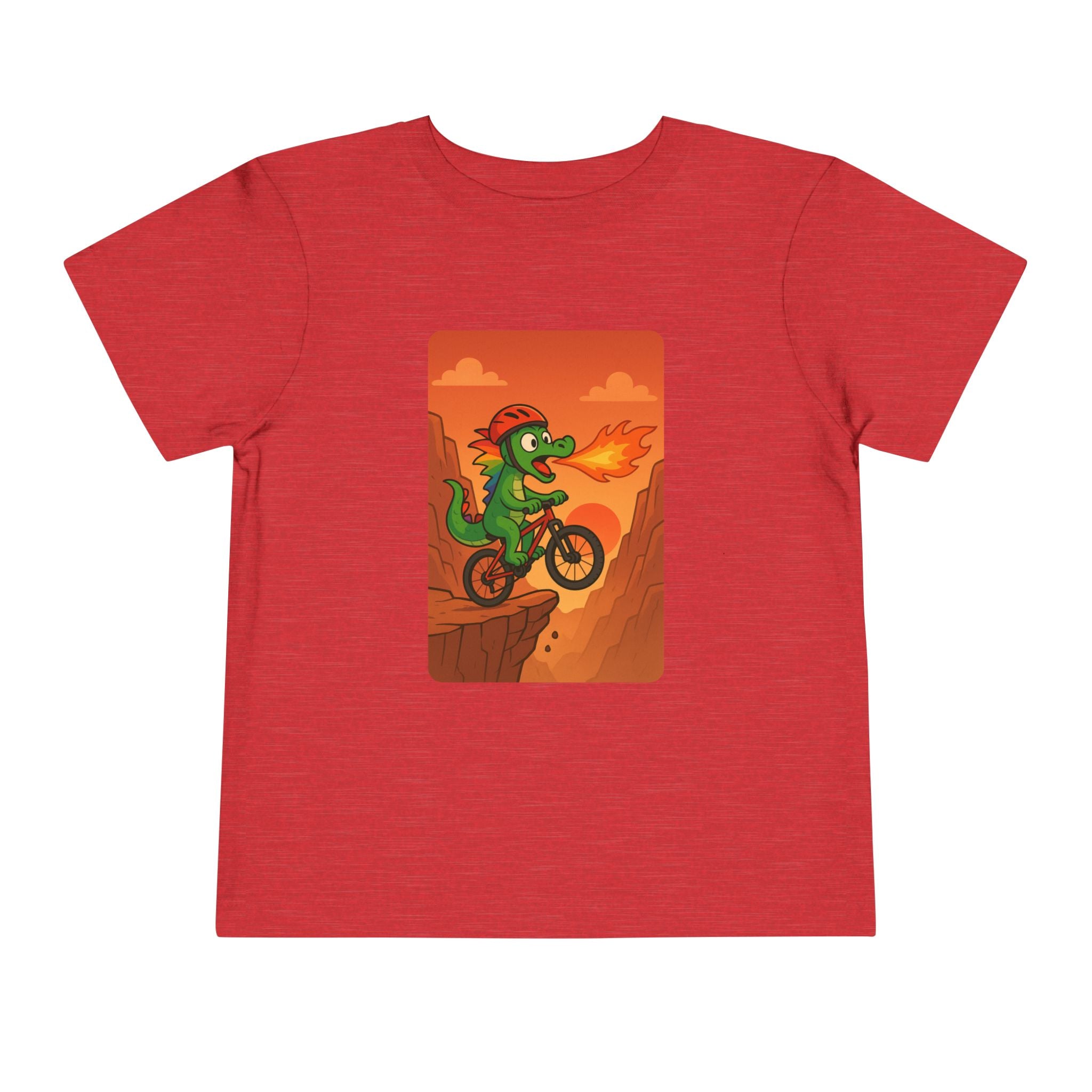 Dragon Mountain Biking  Adventure Toddler Tee: Perfect for Little Explorers, Kids' Gift, Birthday Outfit, Halloween Costume, Playtime Fun