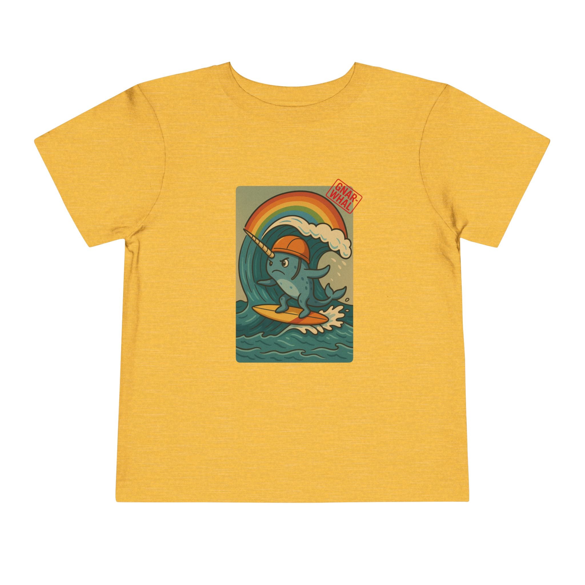 Gnar-Whal Surfing Toddler Short Sleeve Tee