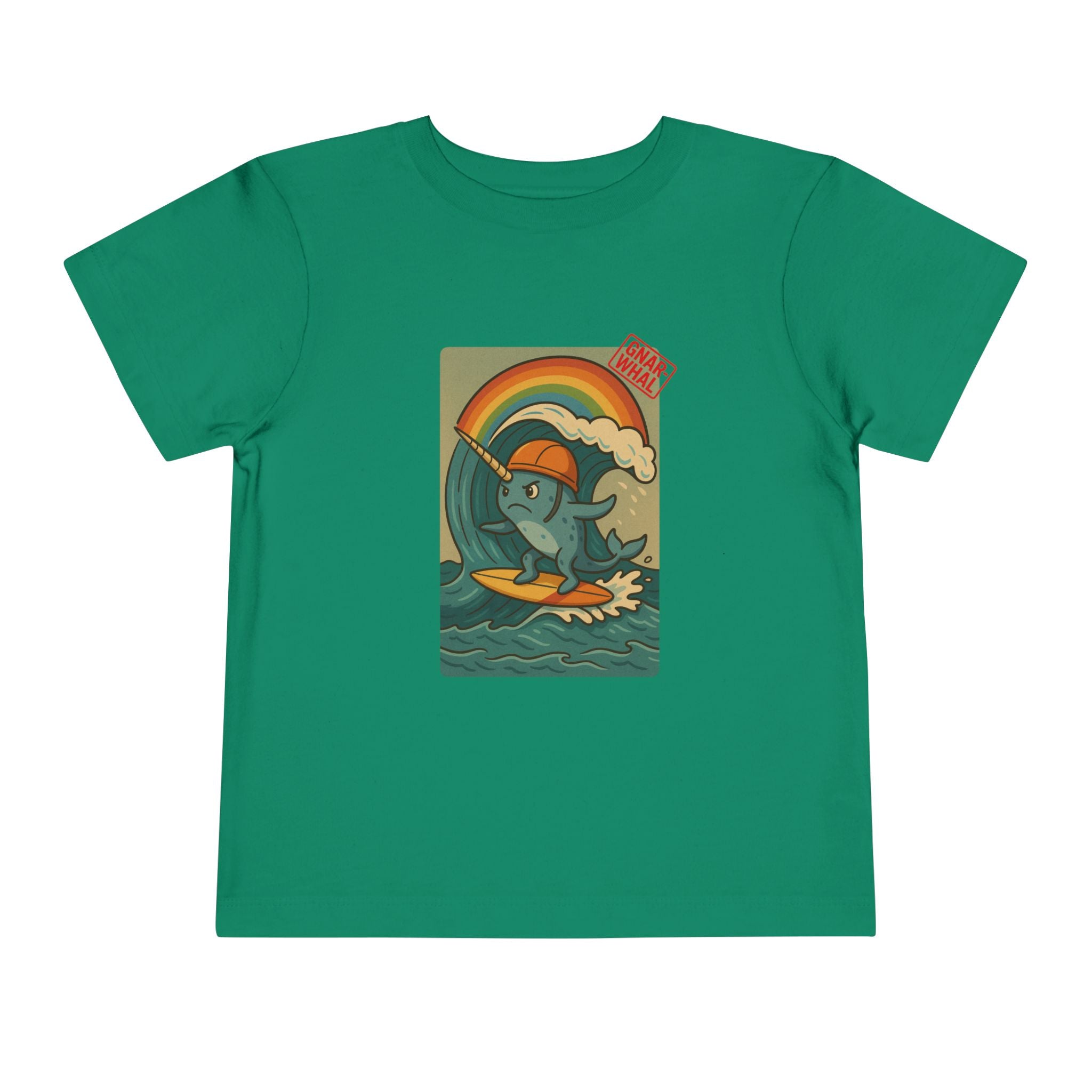 Gnar-Whal Surfing Toddler Short Sleeve Tee