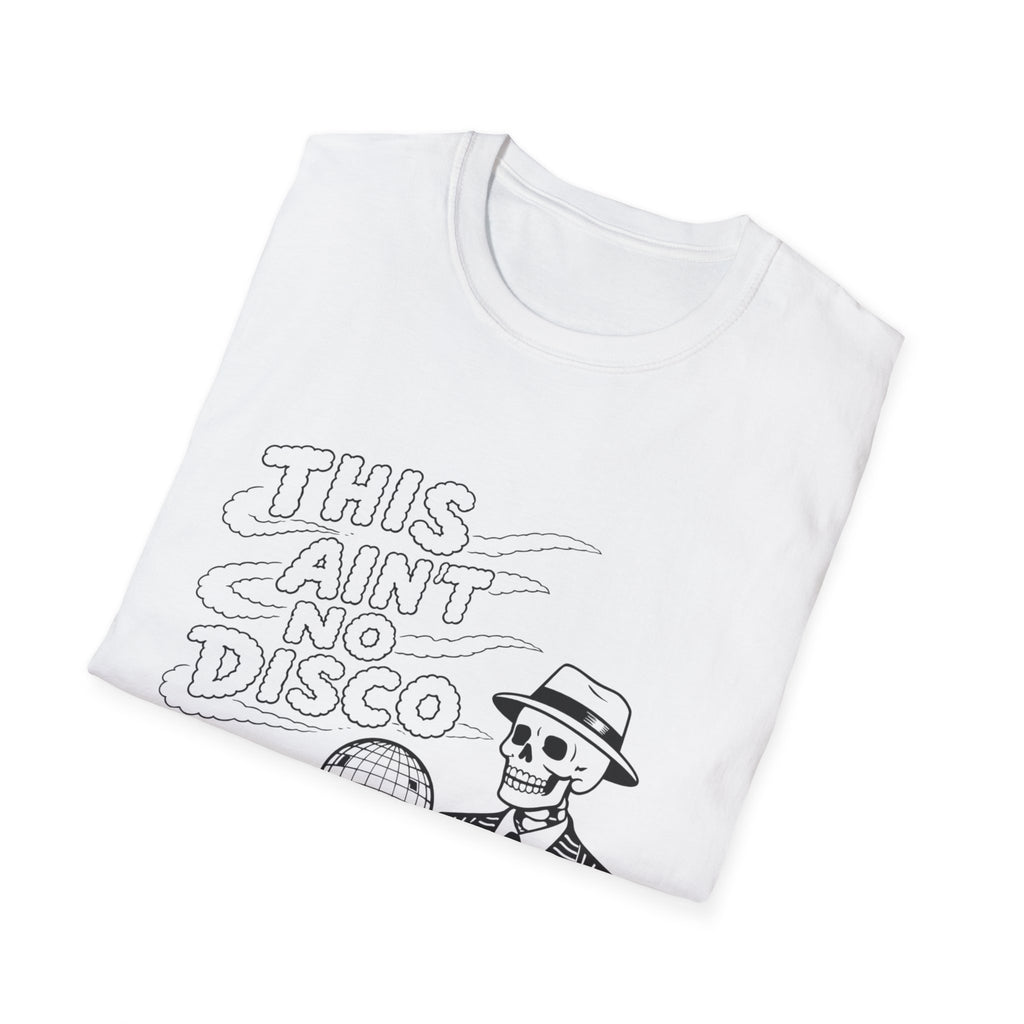 Skeleton Holding Disco Ball T-Shirt | "This Ain't No Disco" Graphic Tee