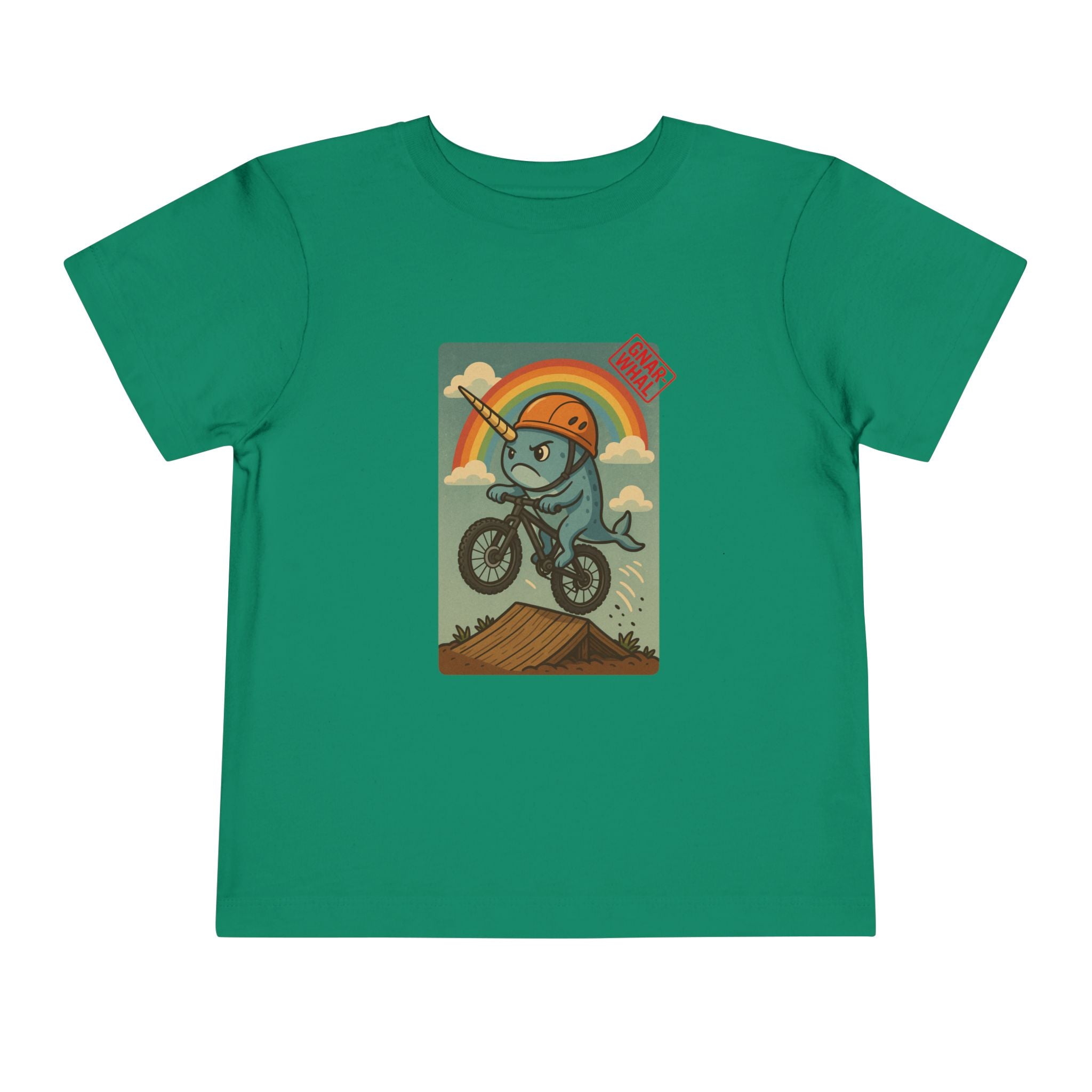 Gnar-Whal Mountain Biking Toddler Short Sleeve Tee