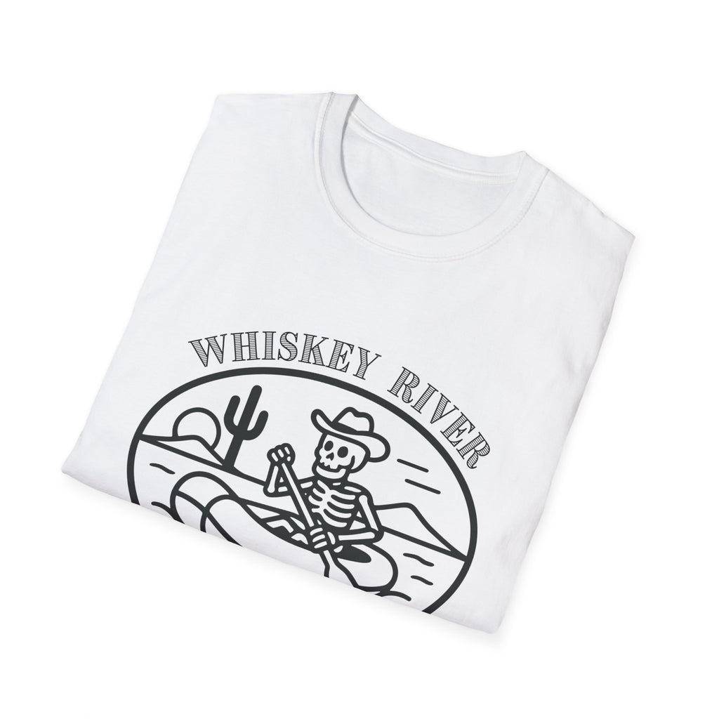 Whiskey River Skeleton Paddling T-Shirt | Western Canoe Graphic