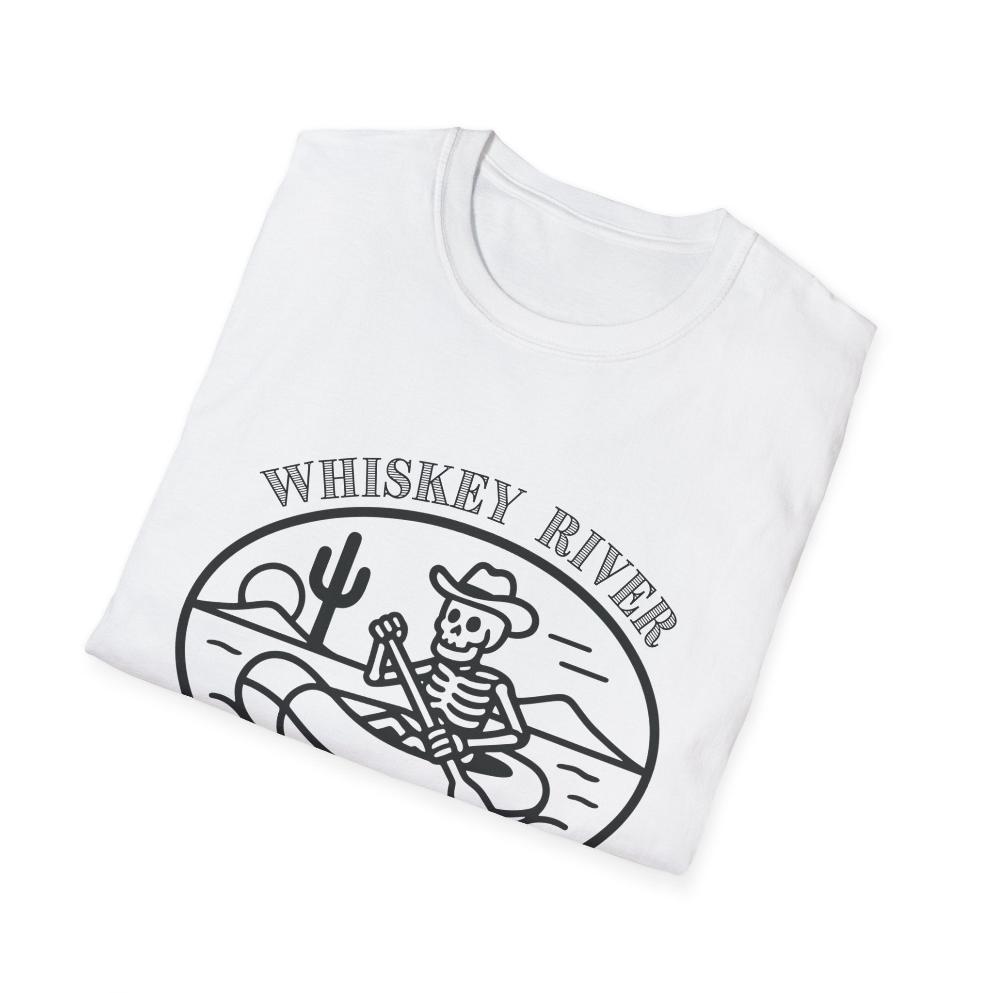 Whiskey River Skeleton Paddling T-Shirt | Western Canoe Graphic