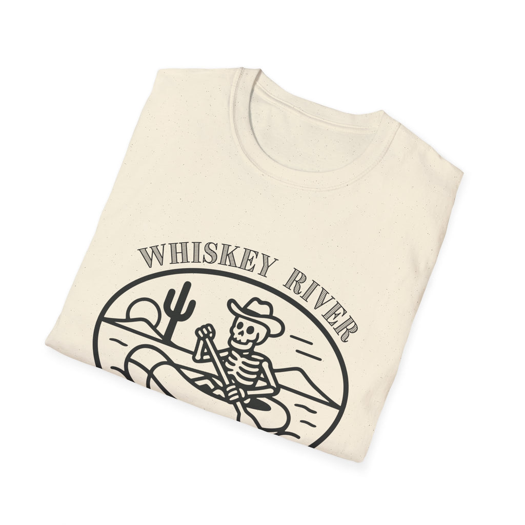 Whiskey River Skeleton Paddling T-Shirt | Western Canoe Graphic