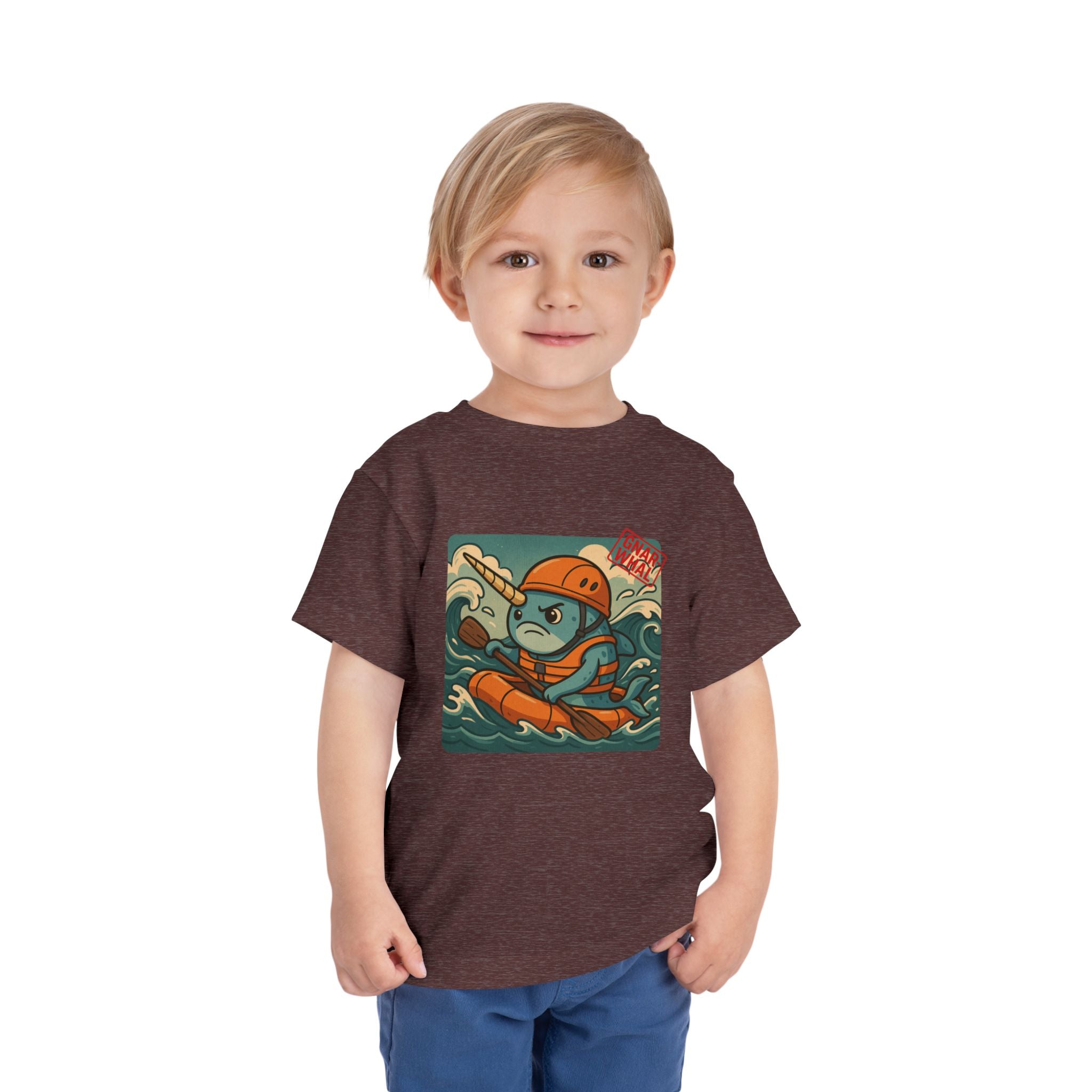 Gnar-Whal Kayaking Toddler Short Sleeve Tee