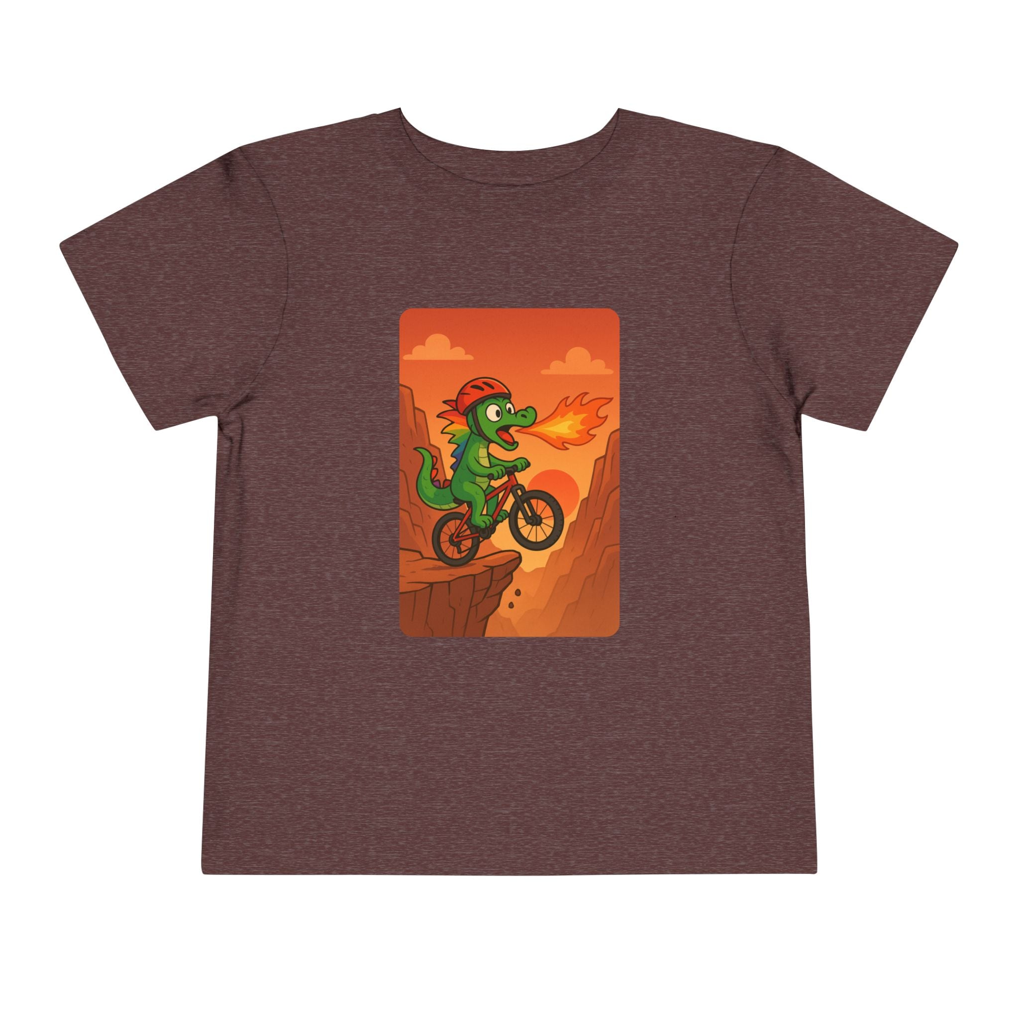 Dragon Mountain Biking  Adventure Toddler Tee: Perfect for Little Explorers, Kids' Gift, Birthday Outfit, Halloween Costume, Playtime Fun