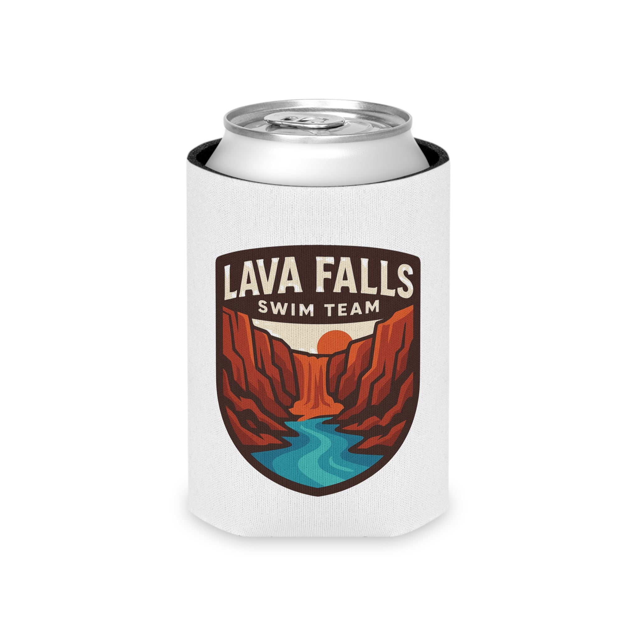 Lava Falls Swim Team Can Cooler, Retro Beverage Holder, Summer Party Accessory, Poolside Fun Gift, Adventure Drink Sleeve