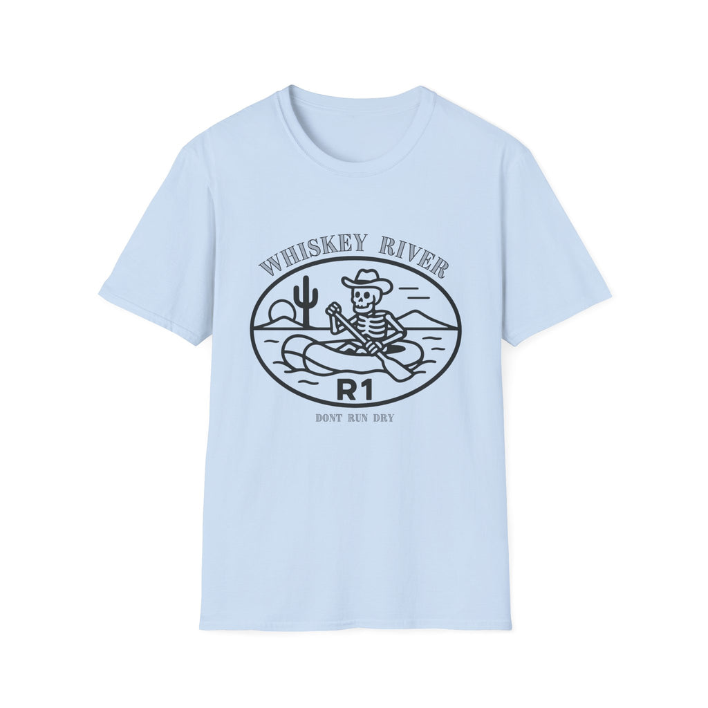 Whiskey River Skeleton Paddling T-Shirt | Western Canoe Graphic