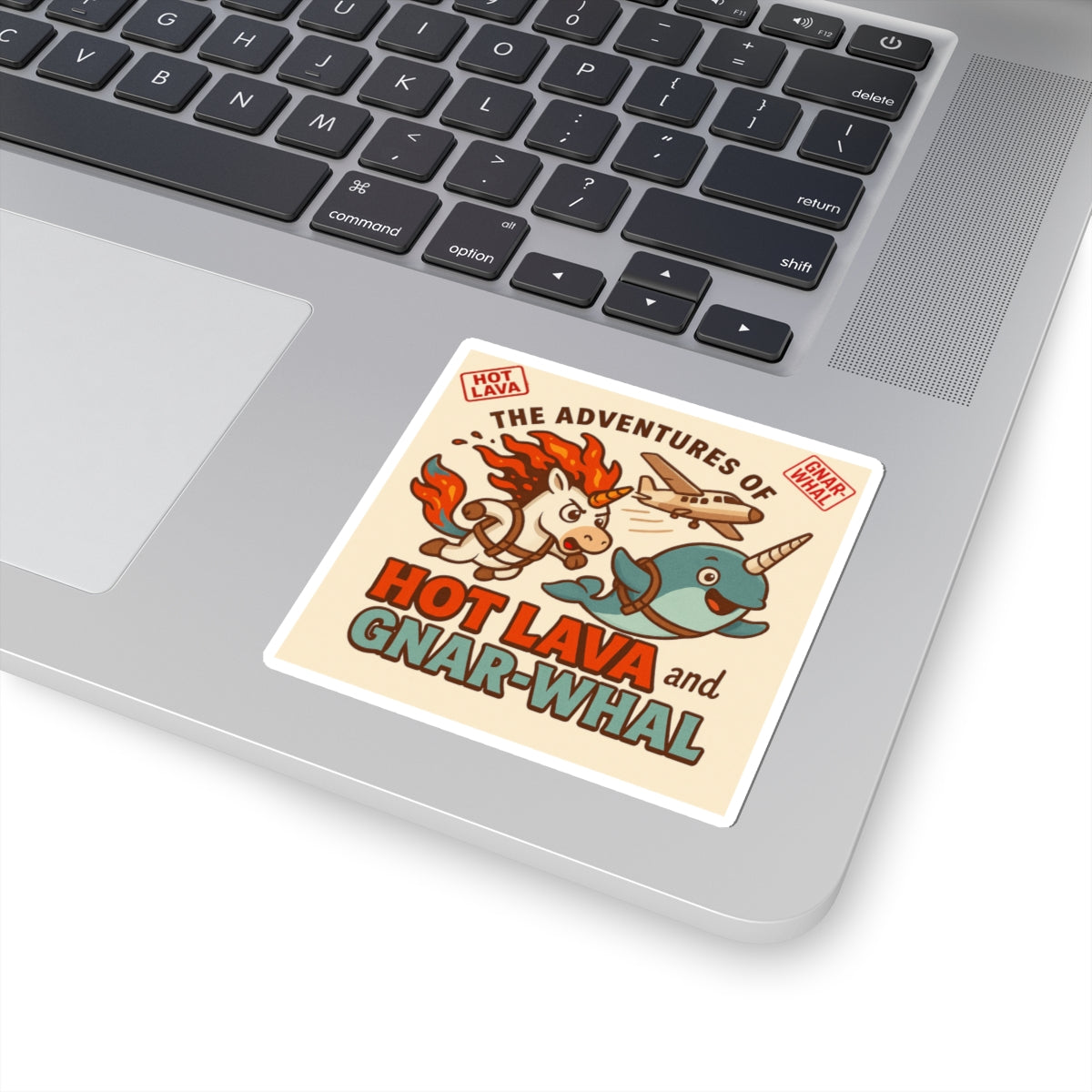 Hot Lava and Gnar-Whal Skydiving Sticker Kiss-Cut Stickers - Perfect for Kids, Gifts, Laptop Decals, Party Favors, and Journal Decor