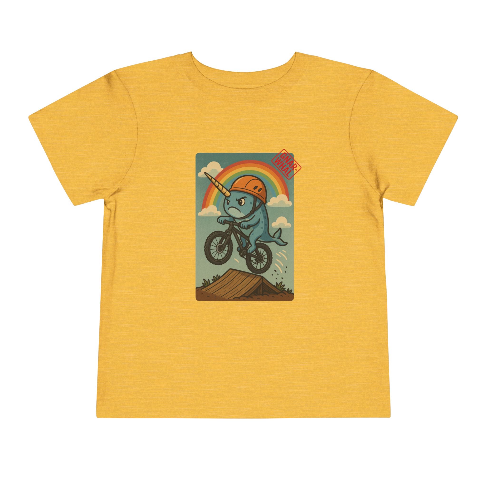 Gnar-Whal Mountain Biking Toddler Short Sleeve Tee