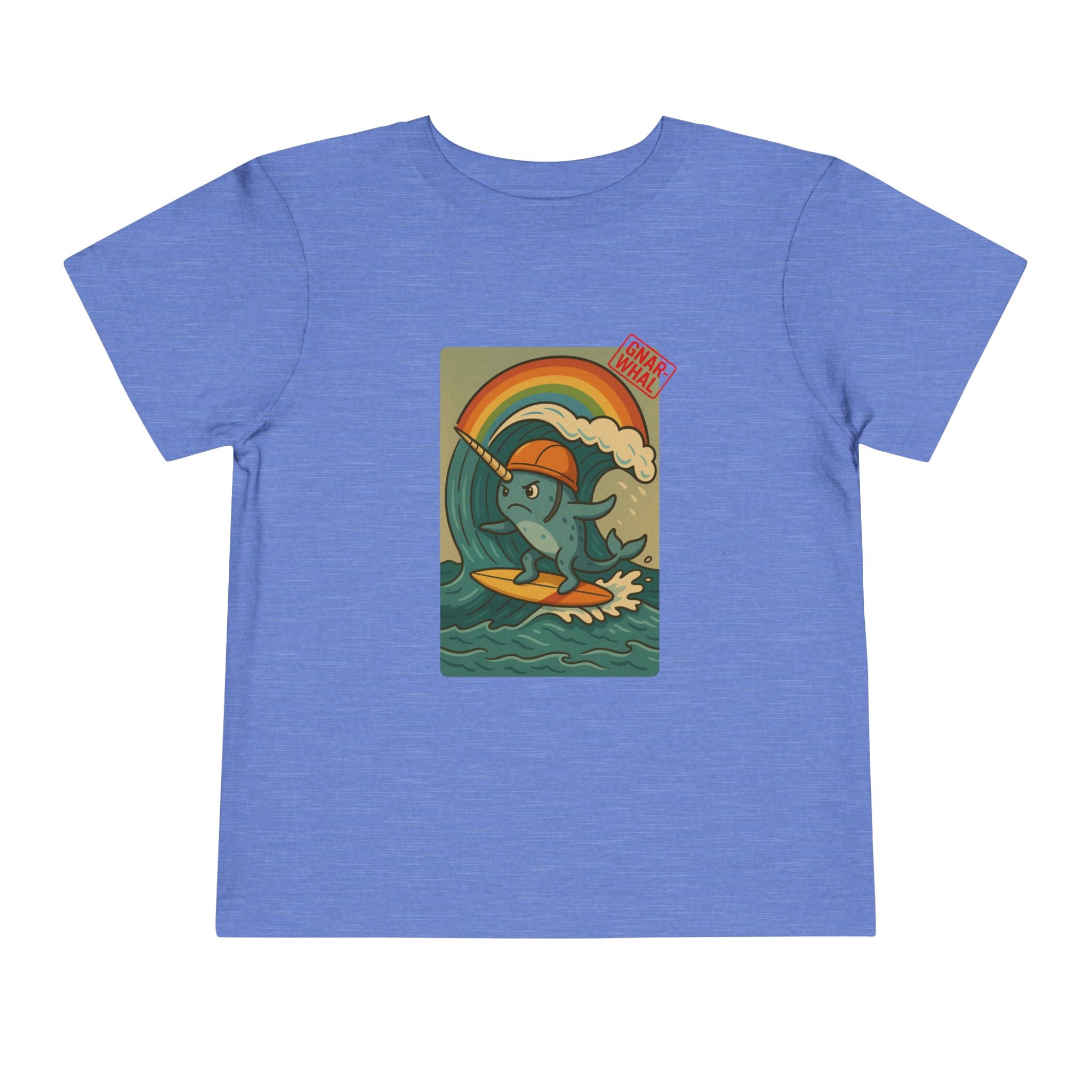 Gnar-Whal Surfing Toddler Short Sleeve Tee