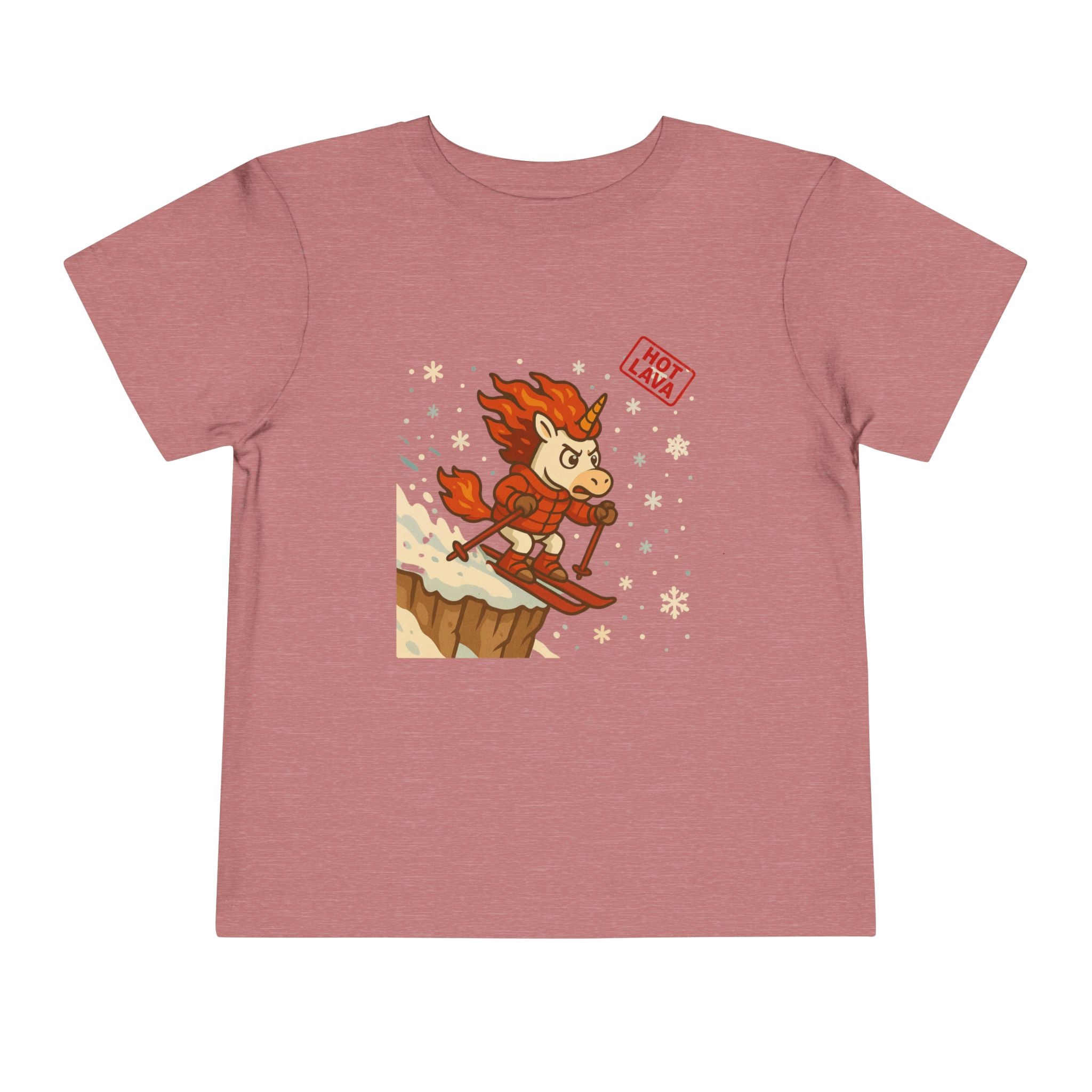 Hot Lava the adventurous Unicorn Skiing Toddler Short Sleeve Tee