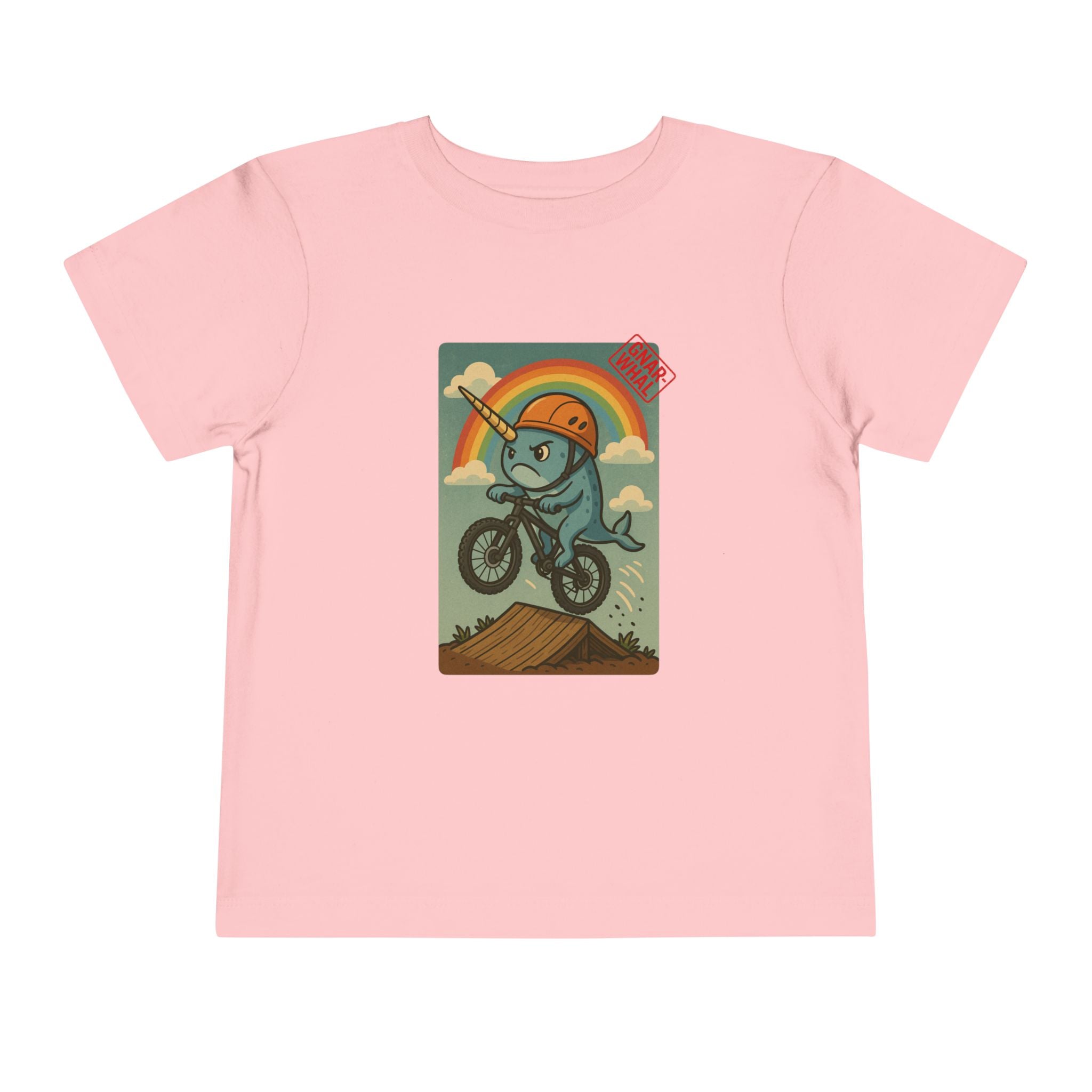 Gnar-Whal Mountain Biking Toddler Short Sleeve Tee