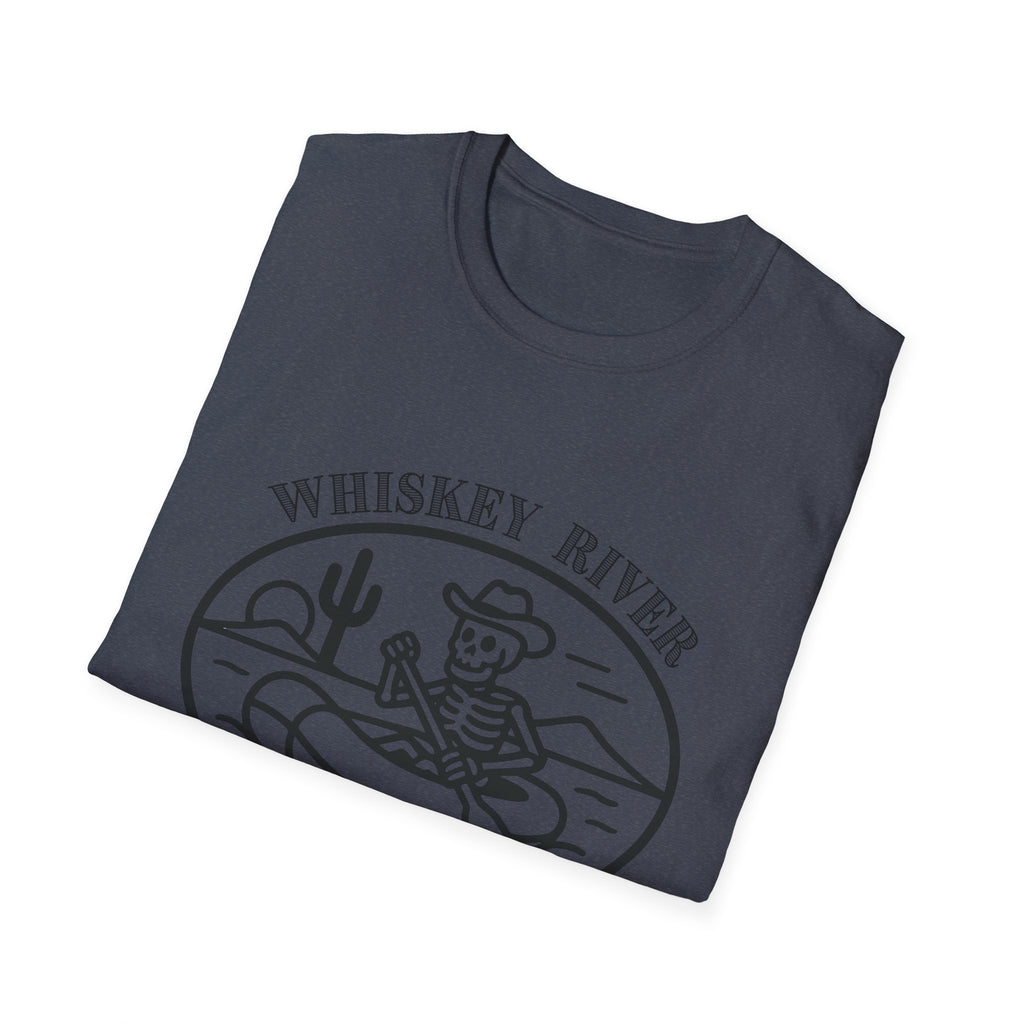 Whiskey River Skeleton Paddling T-Shirt | Western Canoe Graphic