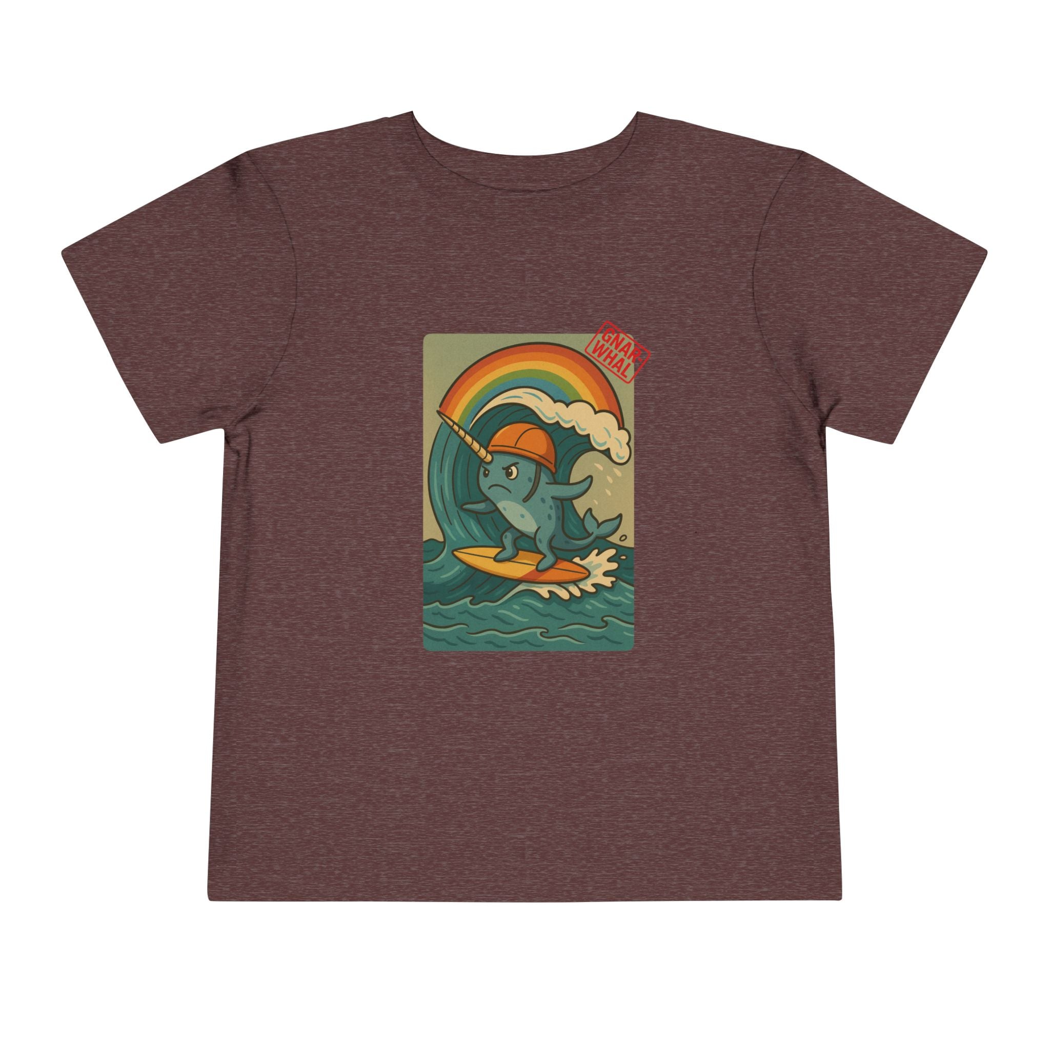 Gnar-Whal Surfing Toddler Short Sleeve Tee