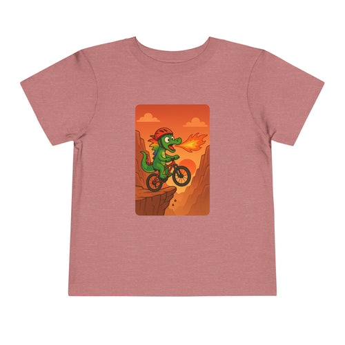 Dragon Mountain Biking  Adventure Toddler Tee: Perfect for Little Explorers, Kids' Gift, Birthday Outfit, Halloween Costume, Playtime Fun
