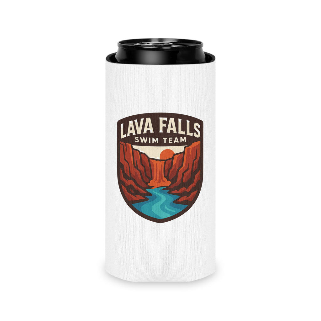 Lava Falls Swim Team Can Cooler, Retro Beverage Holder, Summer Party Accessory, Poolside Fun Gift, Adventure Drink Sleeve