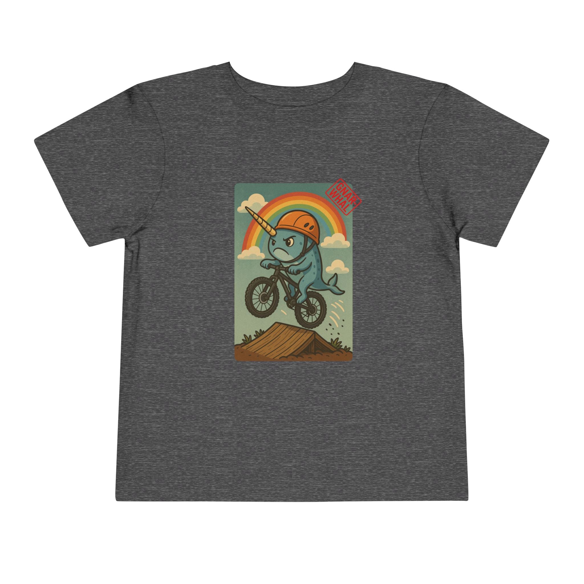 Gnar-Whal Mountain Biking Toddler Short Sleeve Tee